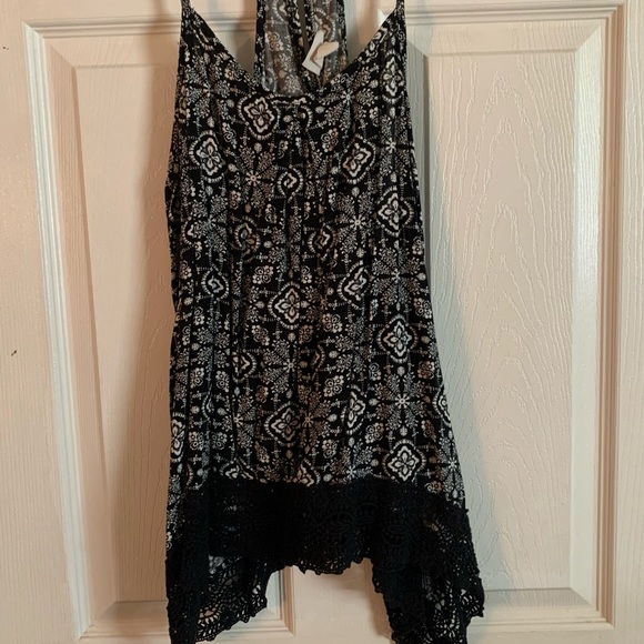 Mossino white and black tank top lace bottom - Picture 1 of 4